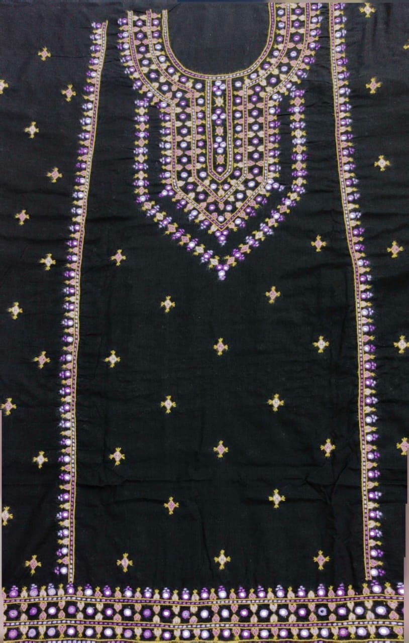 Hand Embroidered Black Mirror Work Shirt (1 Piece) 3