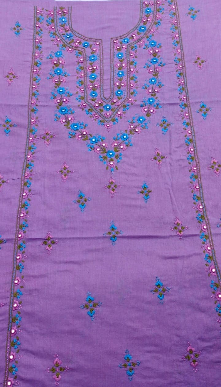 Lavender Floral Embroidered Lawn Shirt – Soft Blossom EditionAR Handwork