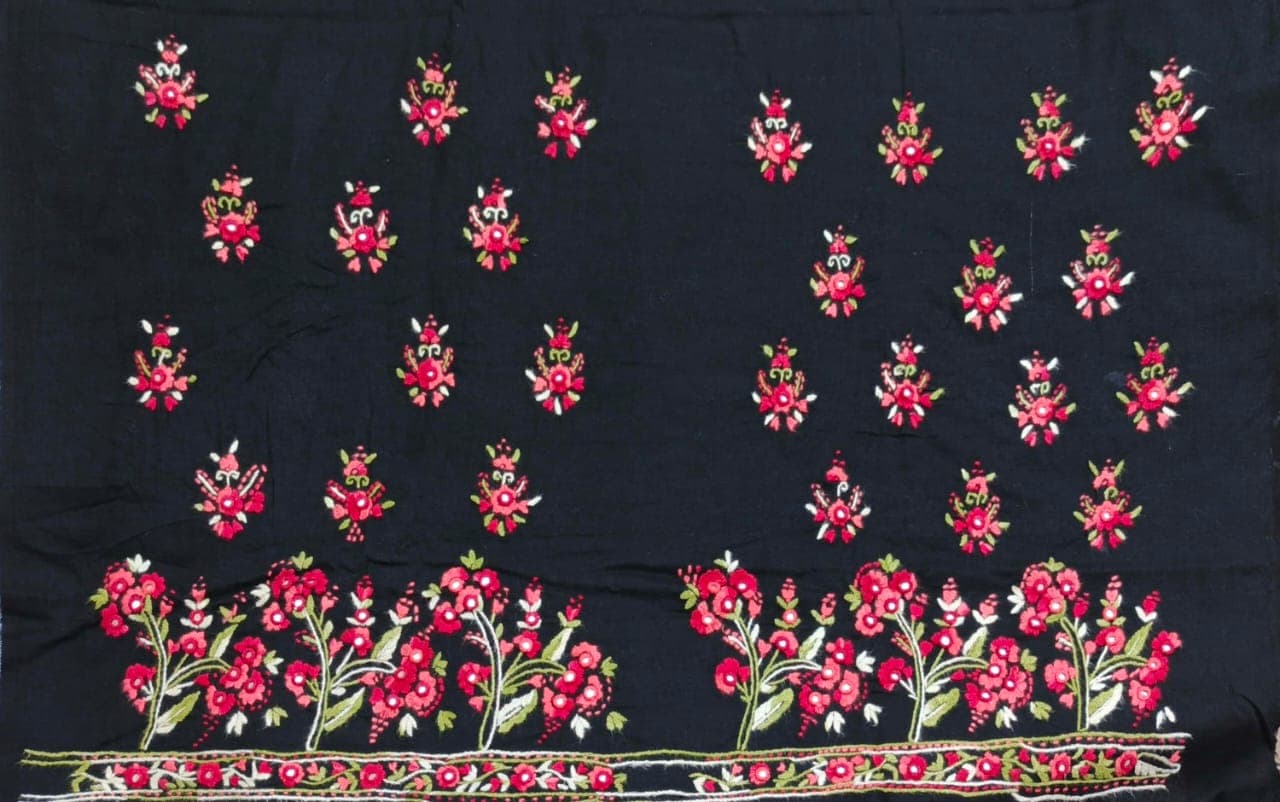 Premium Hand-Embroidered 1pc Unstitched Black Suite 4