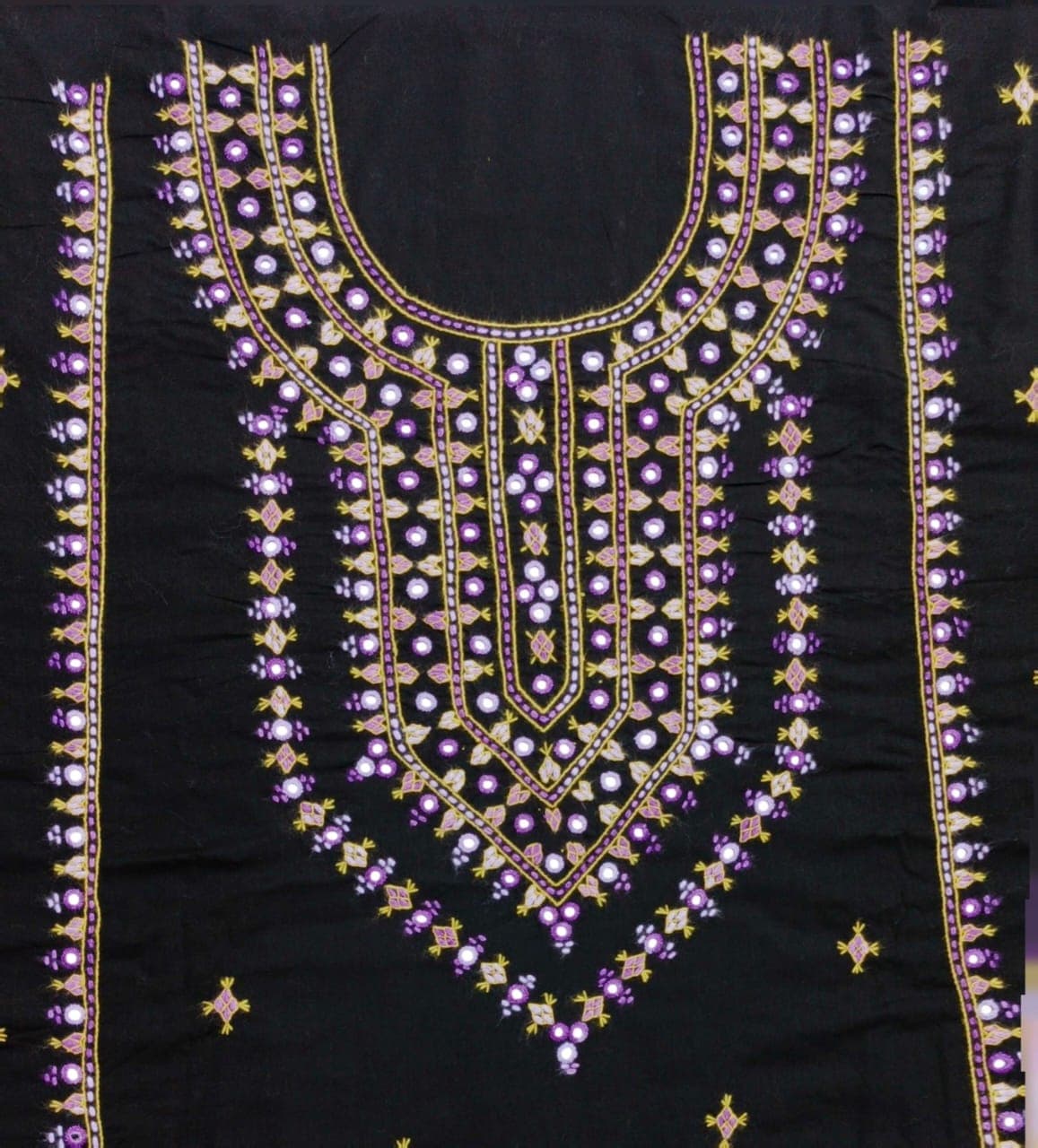 Hand Embroidered Black Mirror Work Shirt (1 Piece)