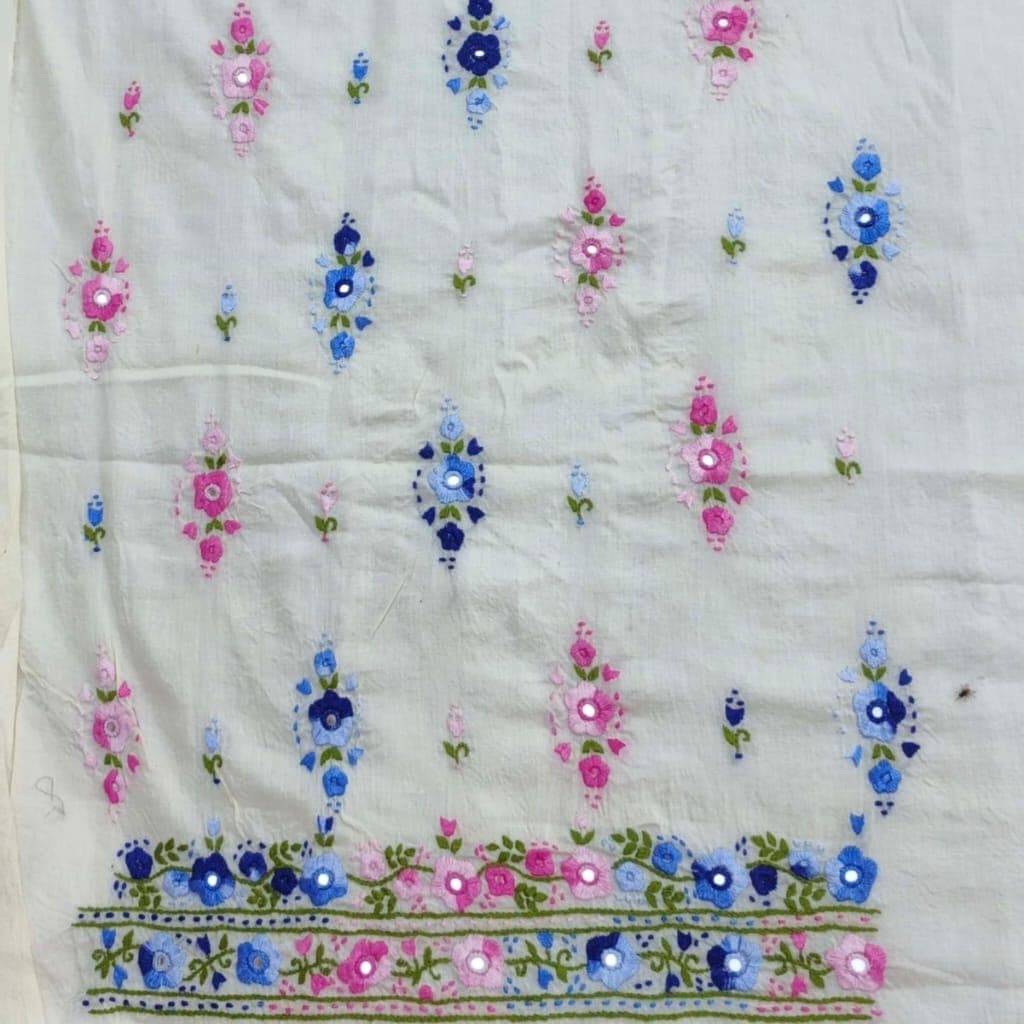 Off-White Hand Embroidered Mirror Work Shirt 3