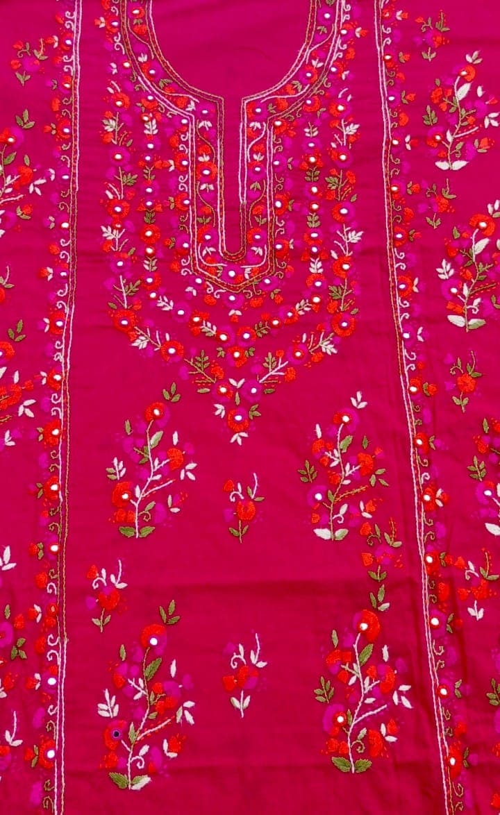 Hot Pink Festive Embroidered Lawn Shirt – Ruby Bloom Edition AR Handwork