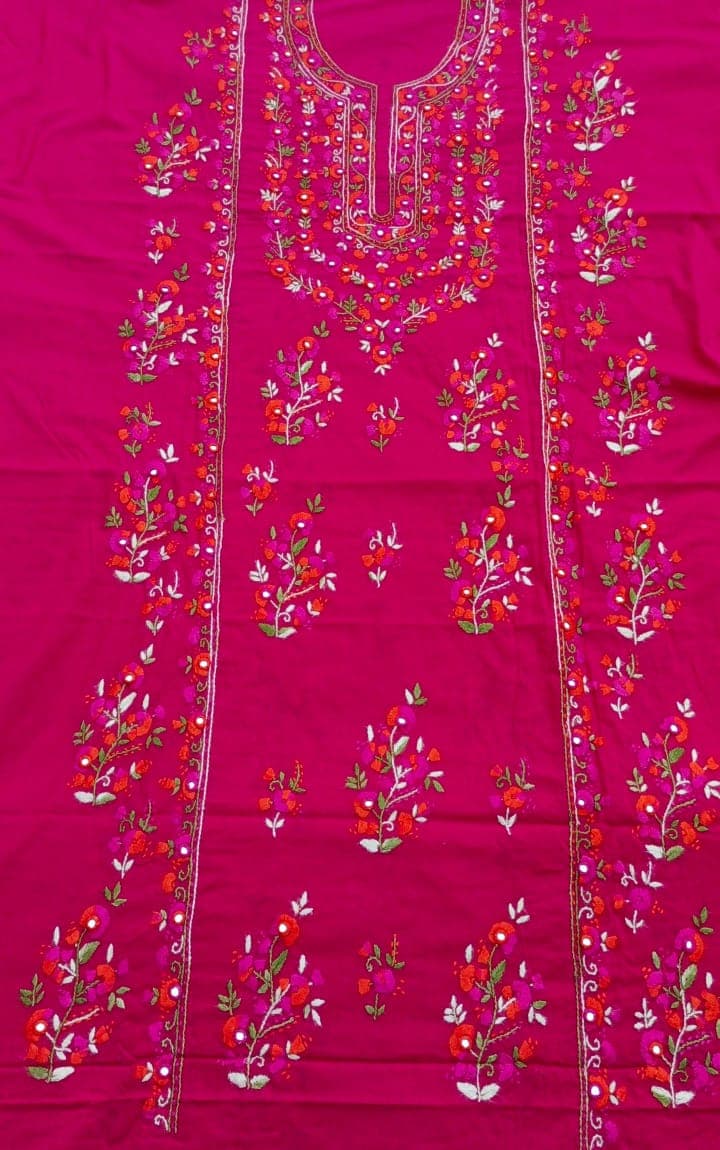Hot Pink Festive Embroidered Lawn Shirt – Ruby Bloom Edition AR Handwork 2