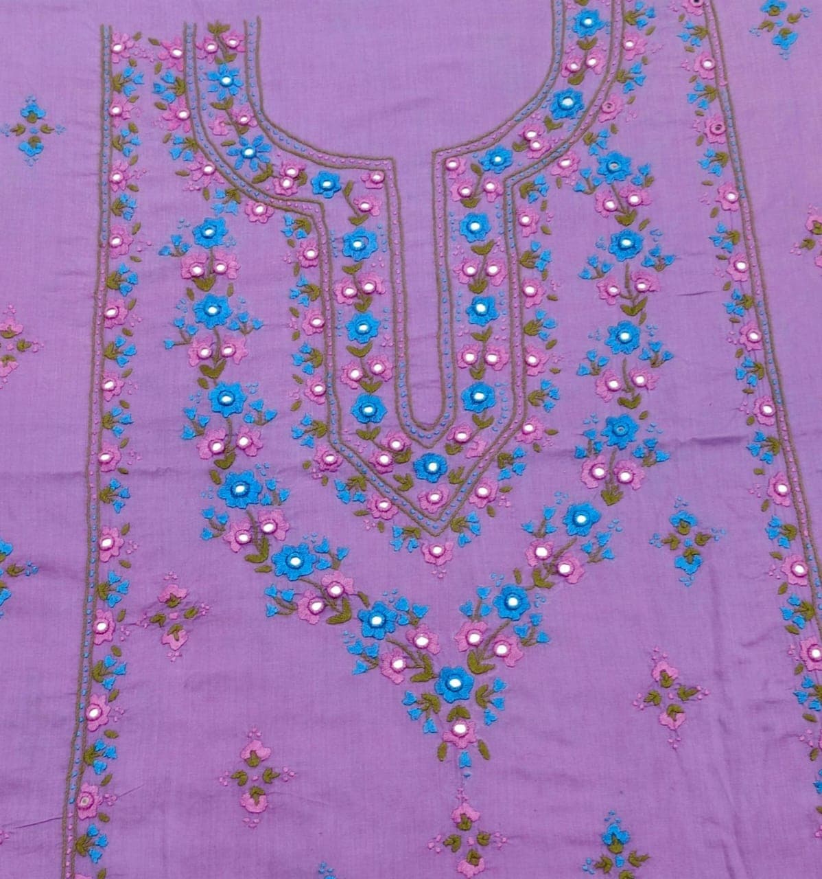 Lavender Floral Embroidered Lawn Shirt – Soft Blossom EditionAR Handwork 2