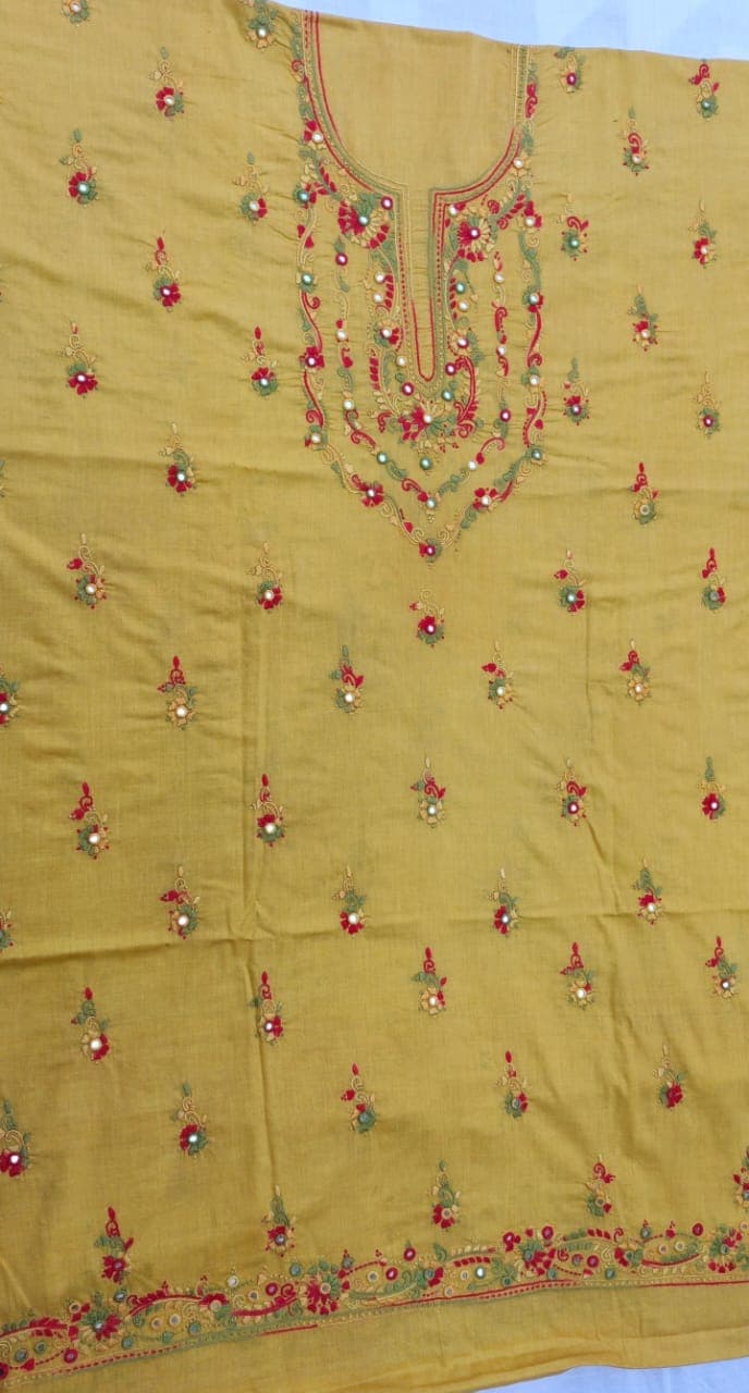 Olive Garden Floral Embroidered Unstitched Shirt – AR Handwork