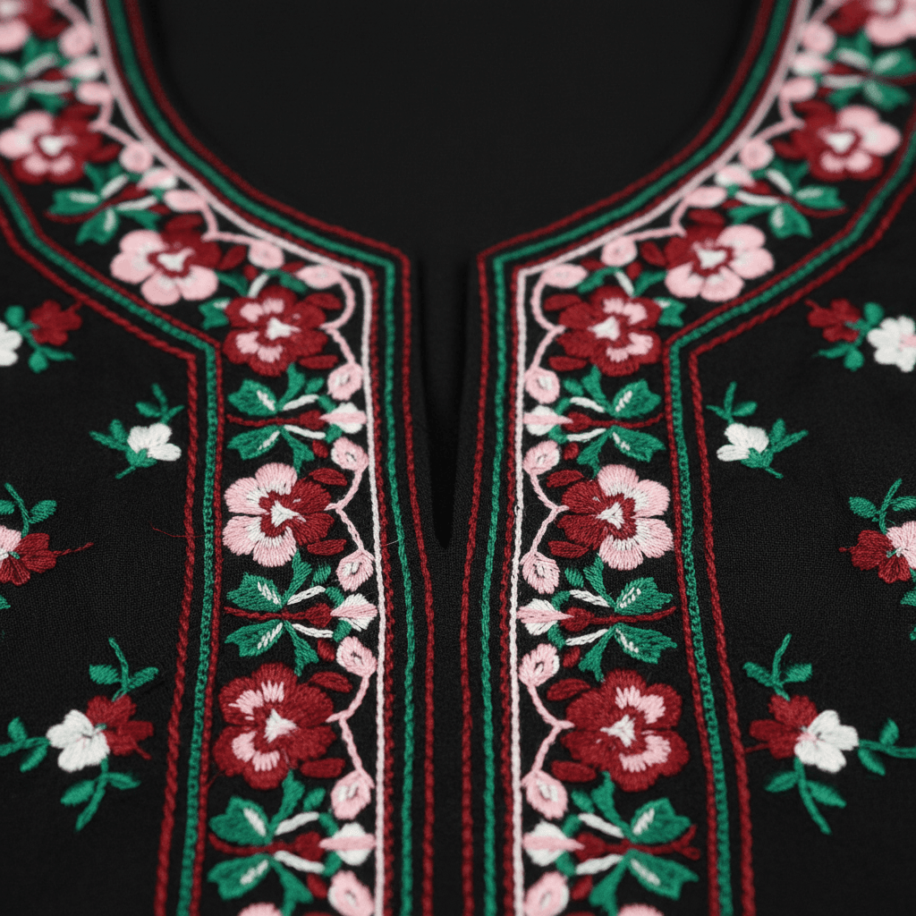 Premium Hand-Embroidered 1pc Unstitched Black Suite 5